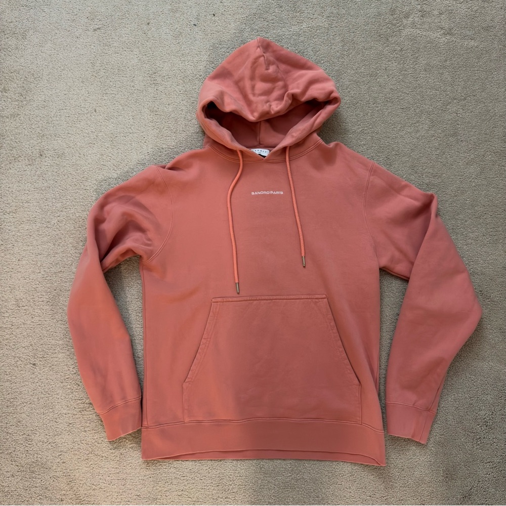 Sandro Paris Logo Hoodie Coral